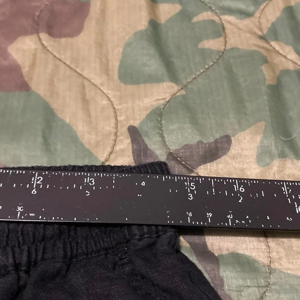Quince black 100% European linen drawstring beach pants Men's S/32